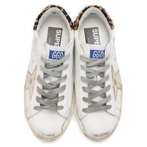 Golden Goose SSENSE Exclusive White and Gold Giraffe Superstar Sneakers
